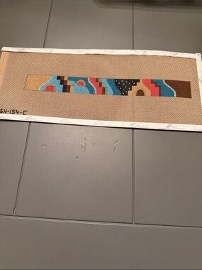 Abstract needlepoint canvases, eyeglass reader case.🐈‍⬛#2